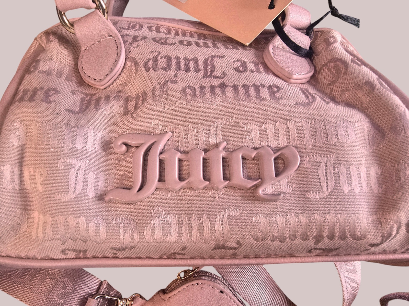 Juicy Couture Pink Diamond Semi Charmed Satchel Bowler Bag With Pouch Nwt